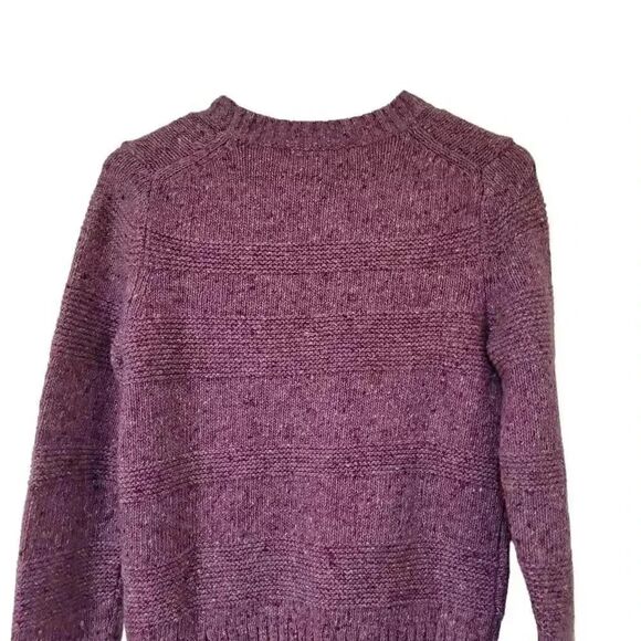 Banana Republic Women's Raspberry Heather Wool/Nylon/Acrylic Knit Crew Neck Long - Picture 7 of 11